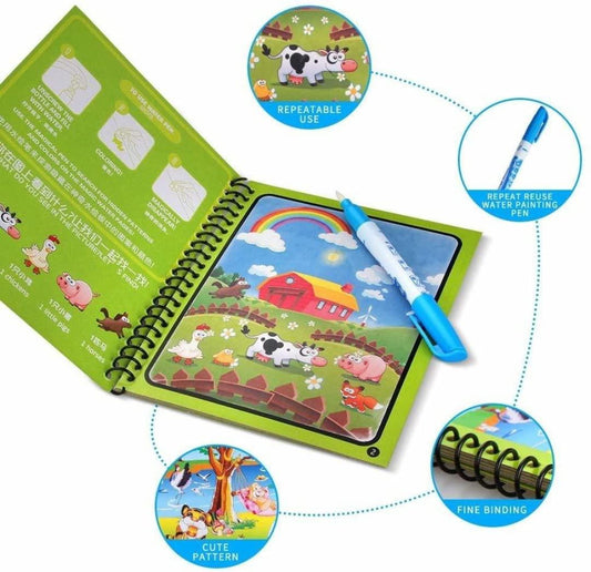 Reusable Magic Water Quick Dry Book for Kids – Mess-Free Learning Fun (Pack of 2, 4, or 6)