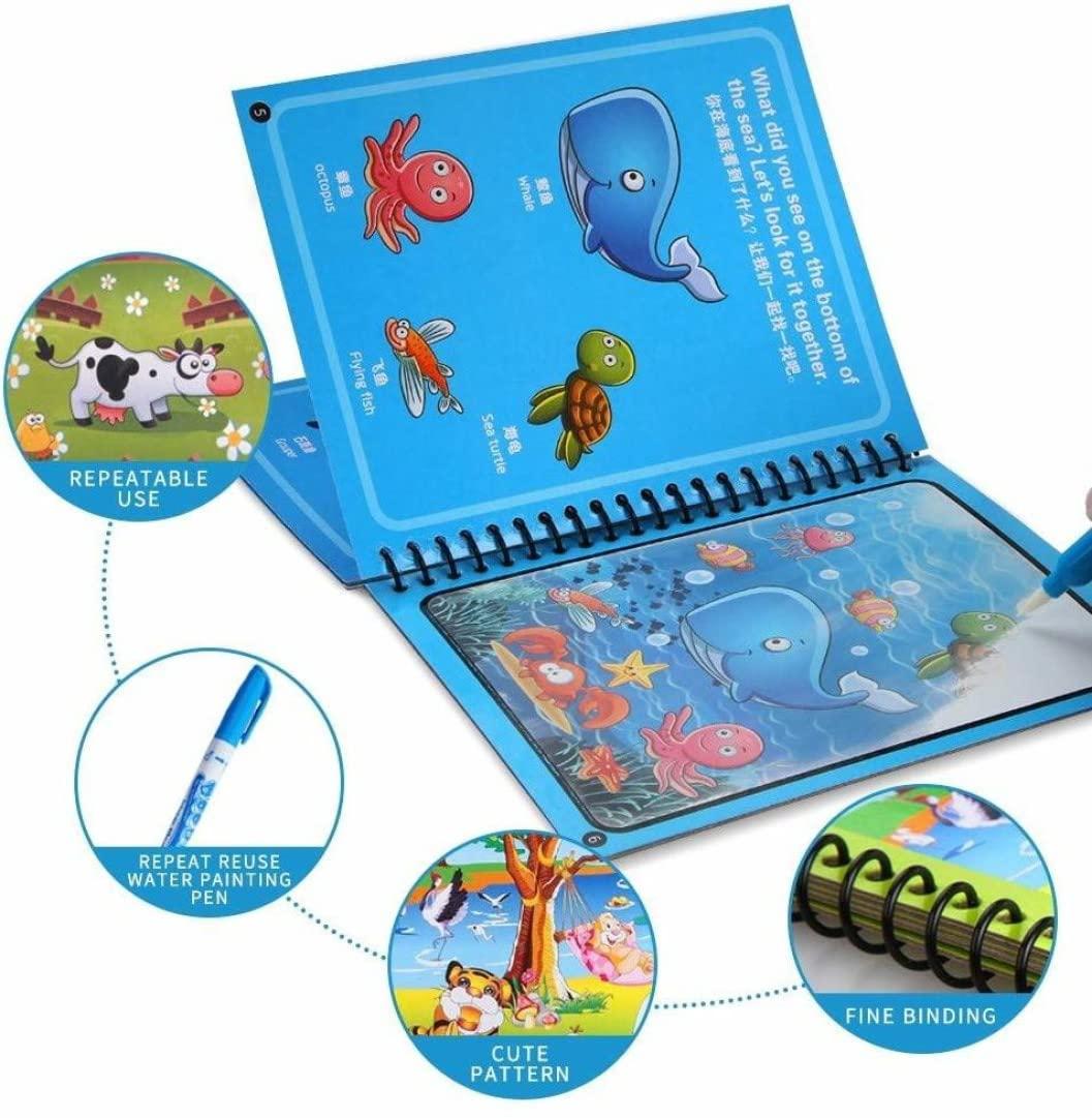 Reusable Magic Water Quick Dry Book for Kids – Mess-Free Learning Fun (Pack of 2, 4, or 6)