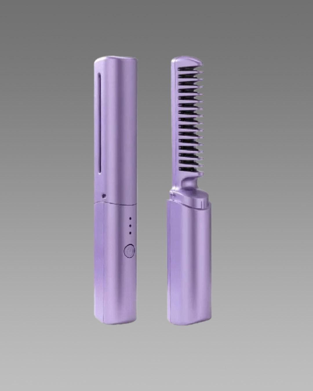 Meneflix Portable Cordless Mini Hair Straightener & Hot Comb – Rechargeable | Battery Powered