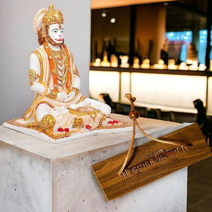 🕉️ Wooden Hanuman Chalisa Book in Ancient Manuscript Style – Spiritual Gift & Pooja Décor (Pack of 1)