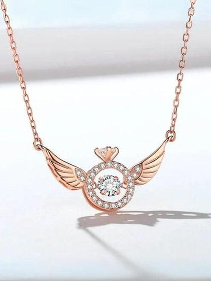 Rose Gold Angel Wings Pendant Chain for Women