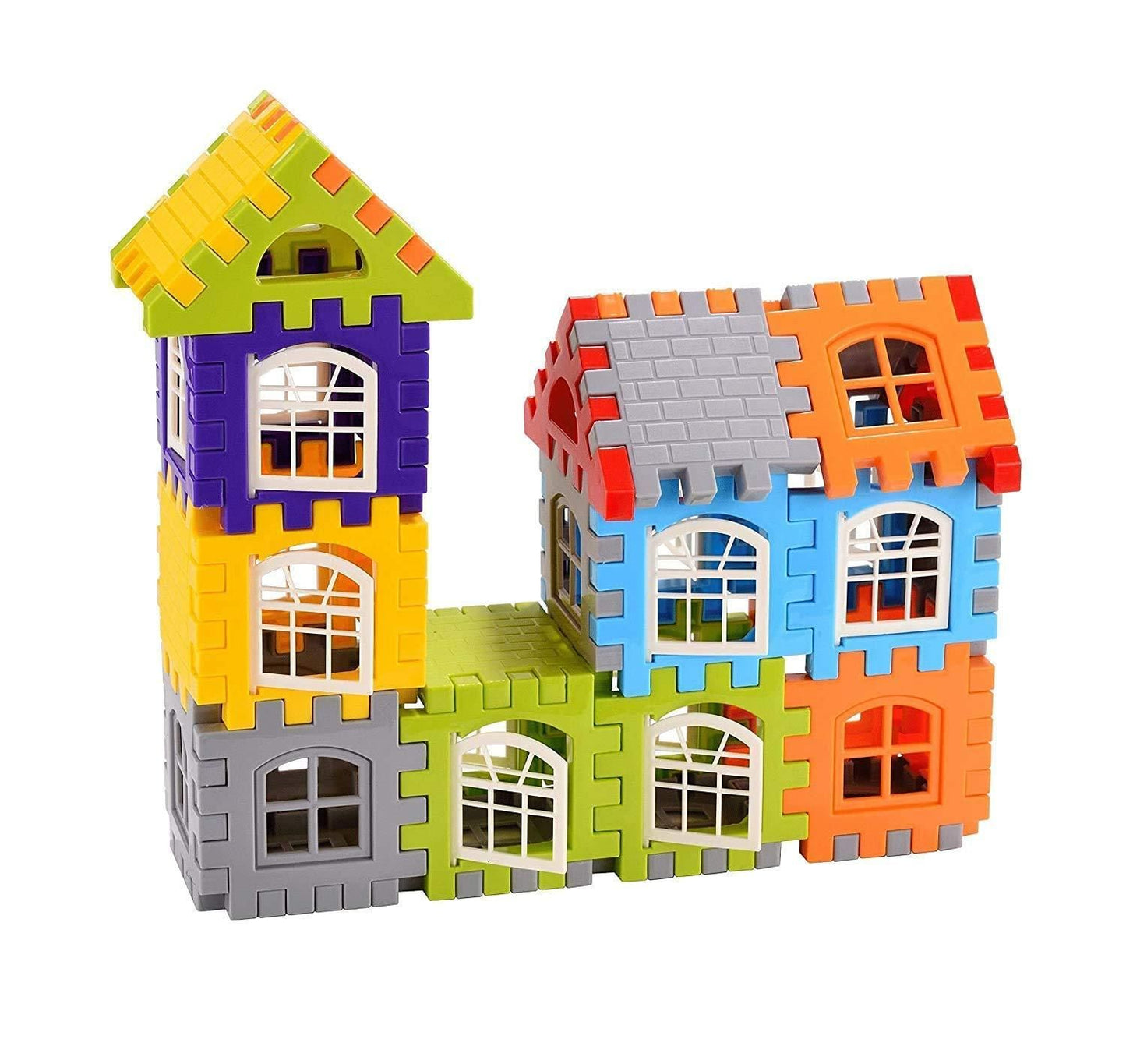🏠 Building Blocks for Kids – 50 Pcs House Construction Set with Windows (Multicolor | Age 2–5 Years)