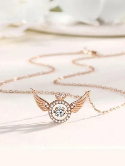Rose Gold Angel Wings Pendant Chain for Women