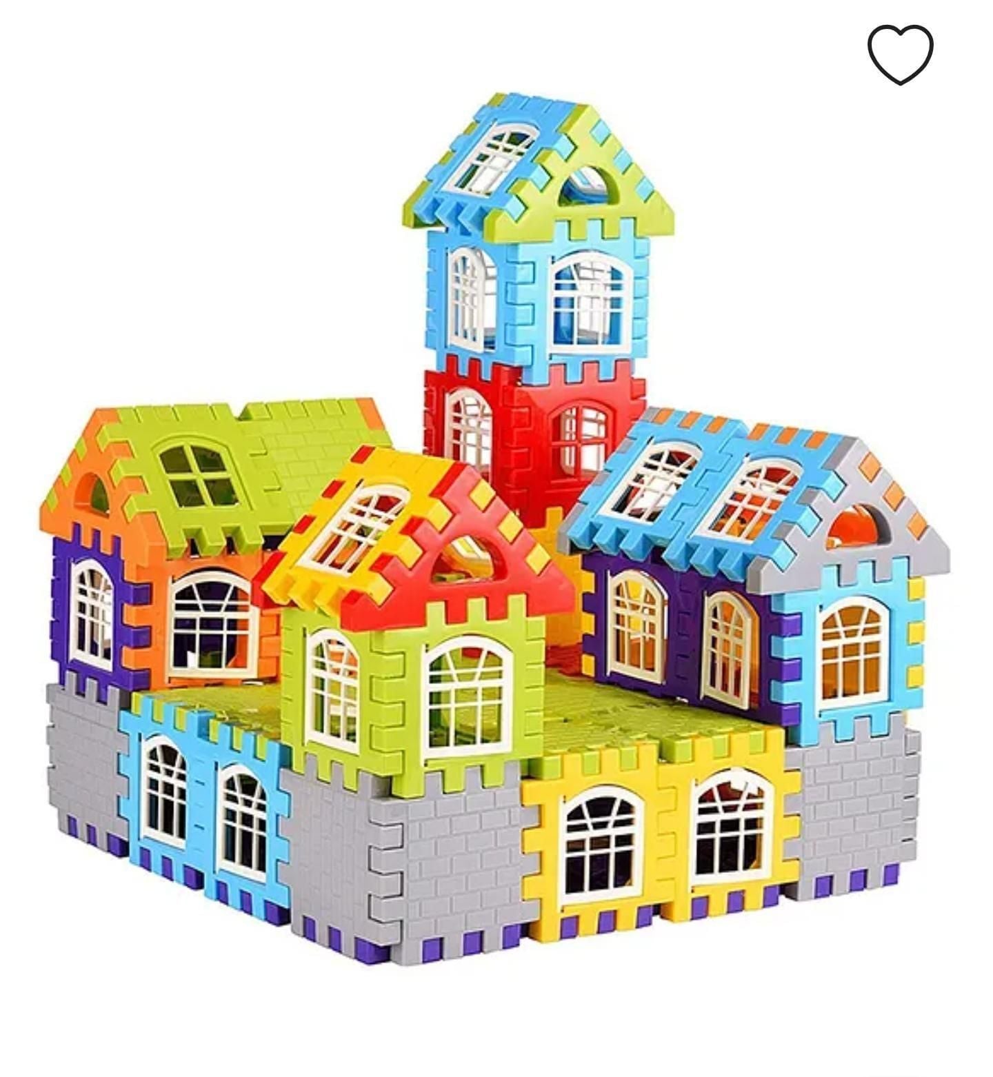 🏠 Building Blocks for Kids – 50 Pcs House Construction Set with Windows (Multicolor | Age 2–5 Years)
