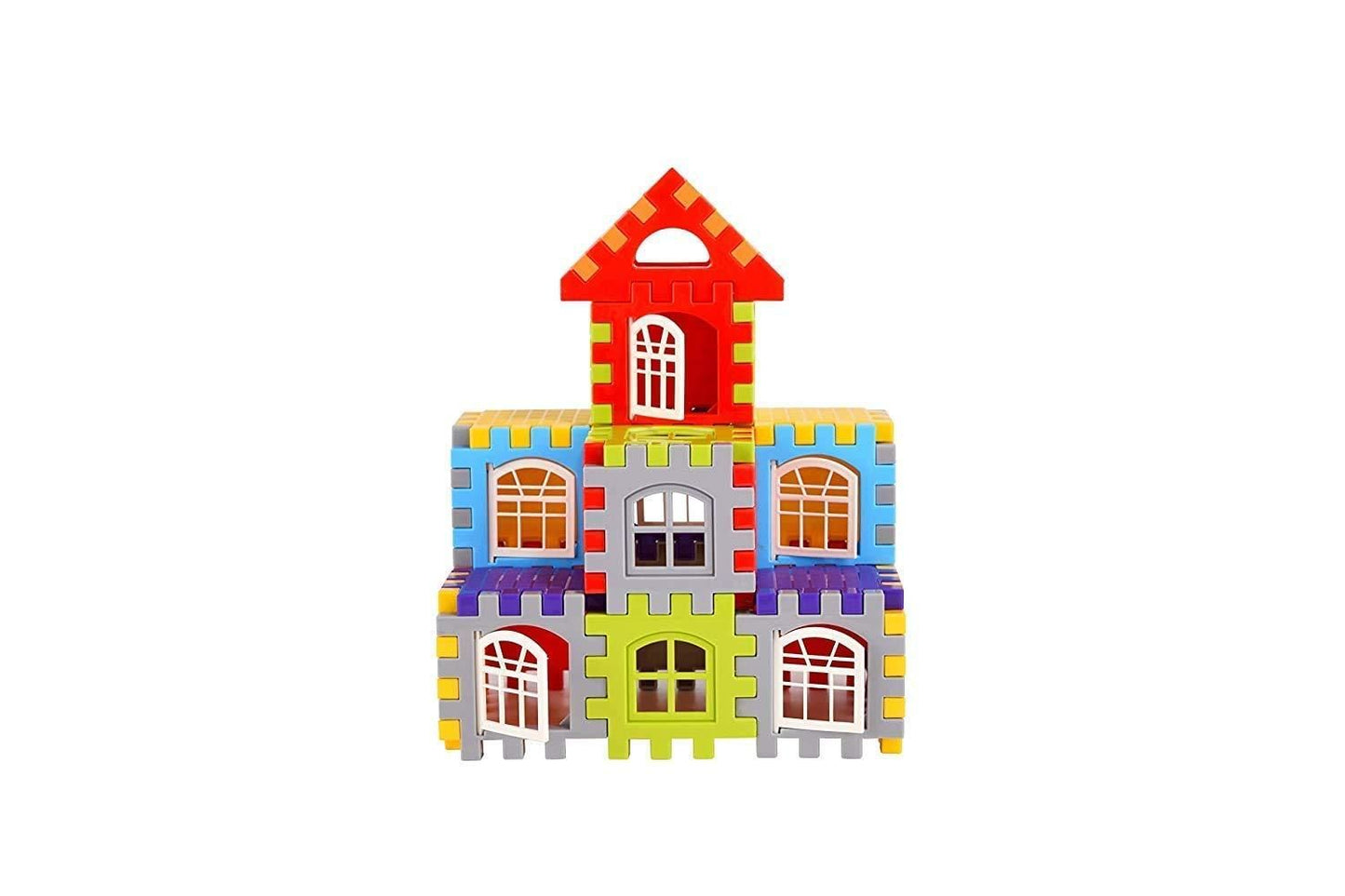 🏠 Building Blocks for Kids – 50 Pcs House Construction Set with Windows (Multicolor | Age 2–5 Years)