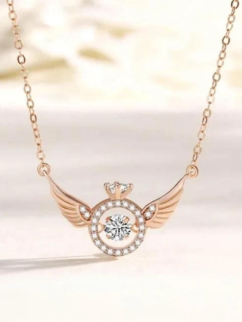 Rose Gold Angel Wings Pendant Chain for Women
