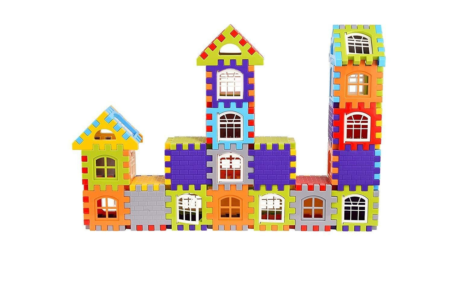 🏠 Building Blocks for Kids – 50 Pcs House Construction Set with Windows (Multicolor | Age 2–5 Years)