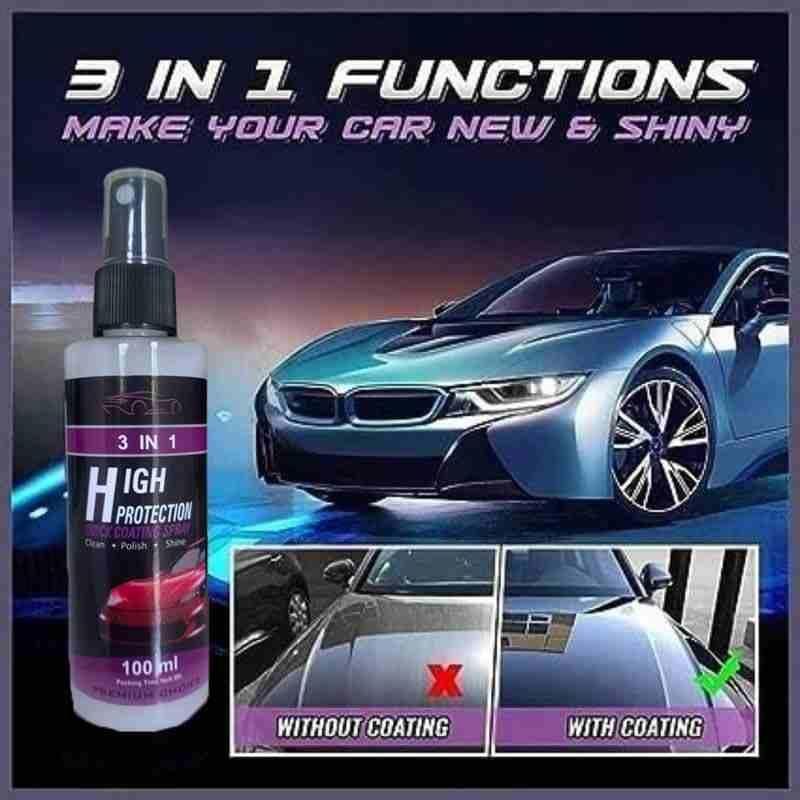 3-in-1 High Protection Car Ceramic Coating Spray – Wax Polish & Shine Restorer (Pack of 1 or 2)