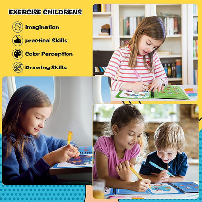 Reusable Magic Water Quick Dry Book for Kids – Mess-Free Learning Fun (Pack of 2, 4, or 6)