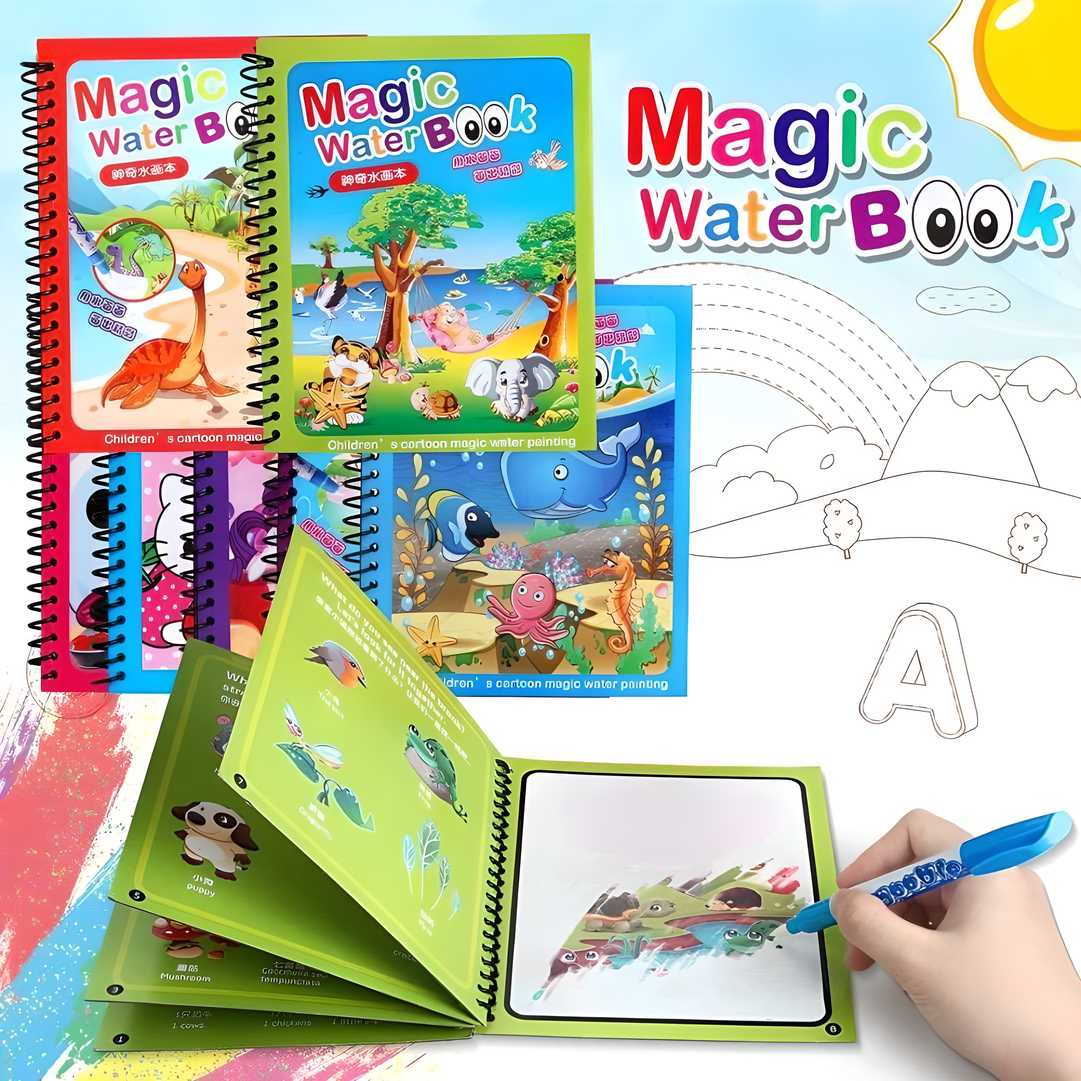 Reusable Magic Water Quick Dry Book for Kids – Mess-Free Learning Fun (Pack of 2, 4, or 6)