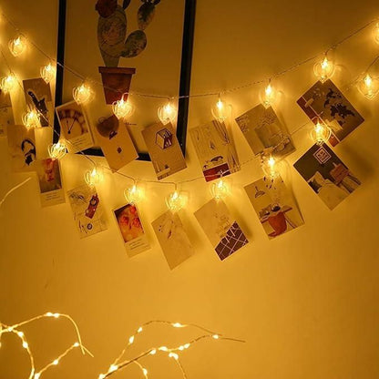Heart shaped warm white LED string lights for home decoration