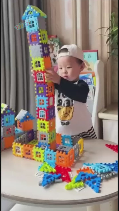 🏠 Building Blocks for Kids – 50 Pcs House Construction Set with Windows (Multicolor | Age 2–5 Years)