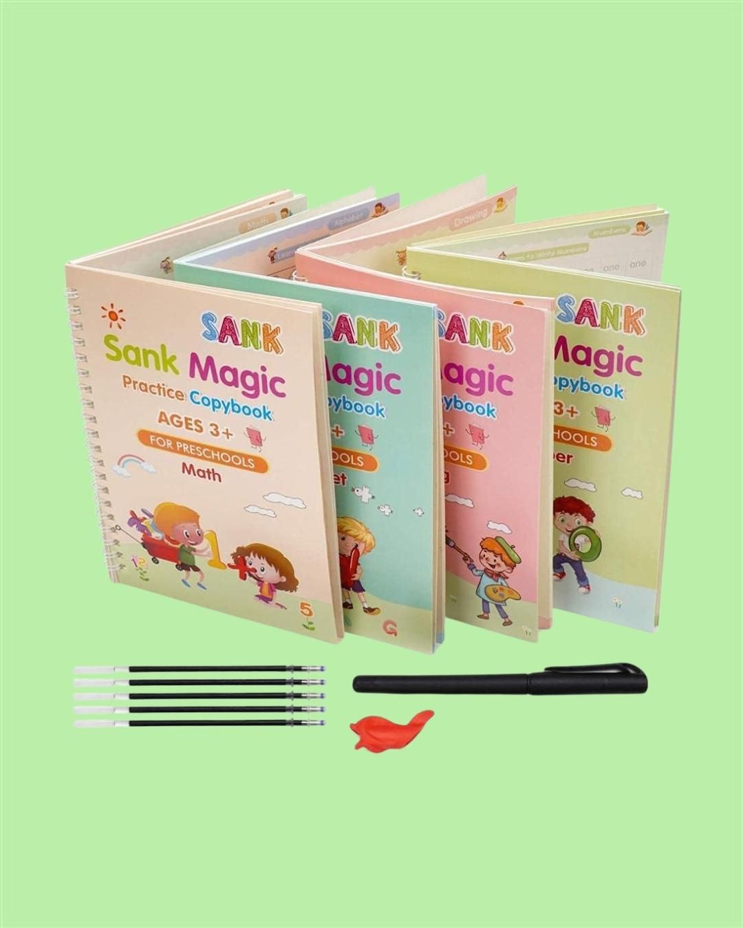 Sank Magic Practice Copybook Set – Reusable Handwriting Workbook for Kids (Pack of 1)
